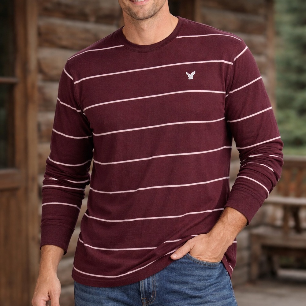 American Eagle‎ Men's Vintage Fit Striped Long Sleeve Tee